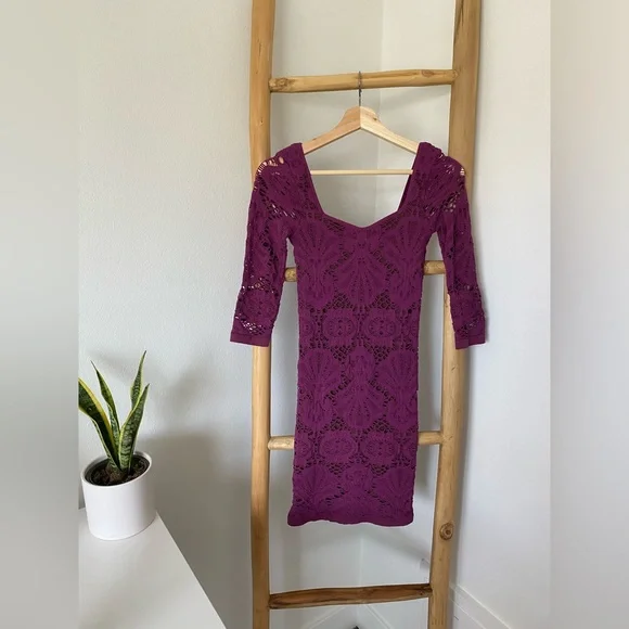 Free People | Dresses | Intimately By Free People Purple Lace Stretch Dress  Size Xss | Poshmark